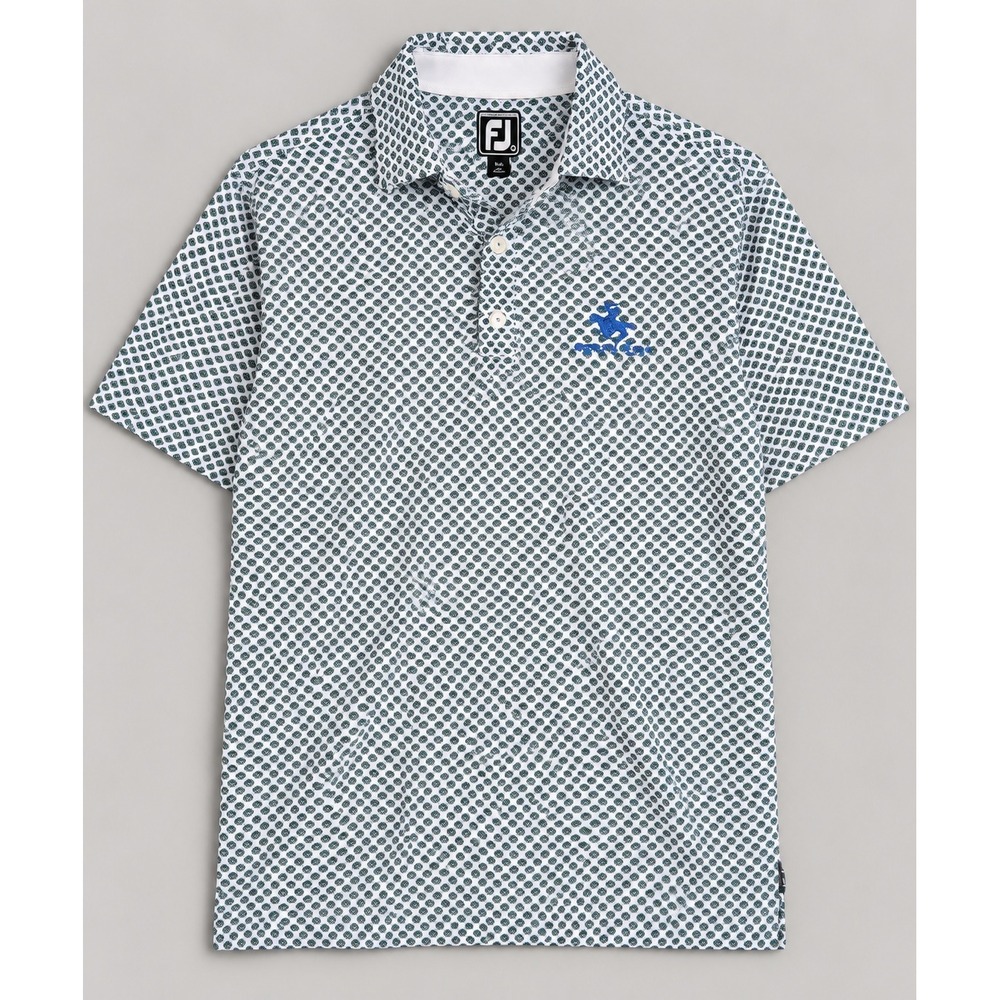 FootJoy FJ Mens Athletic Fit Legend Trail Geometric Golf Polo Shirt Medium